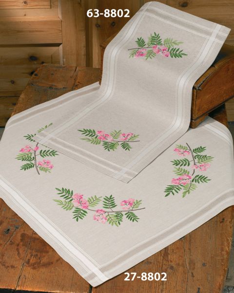 Rosa blomster duk 80x80cm